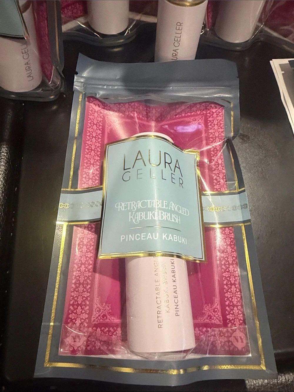 Laura Geller Pink Retractable Angled Brush brand new